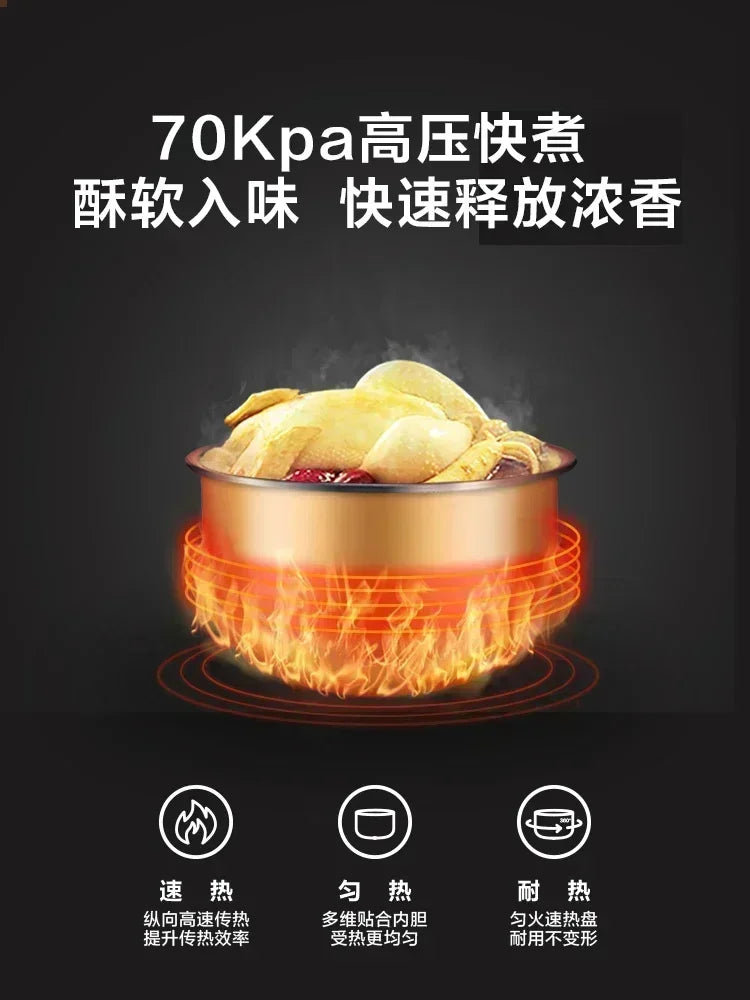 Household Electric Pressure Cooker - 5L. Intelligent Multifunction. Rice Cooking. Large Capacity multicooker