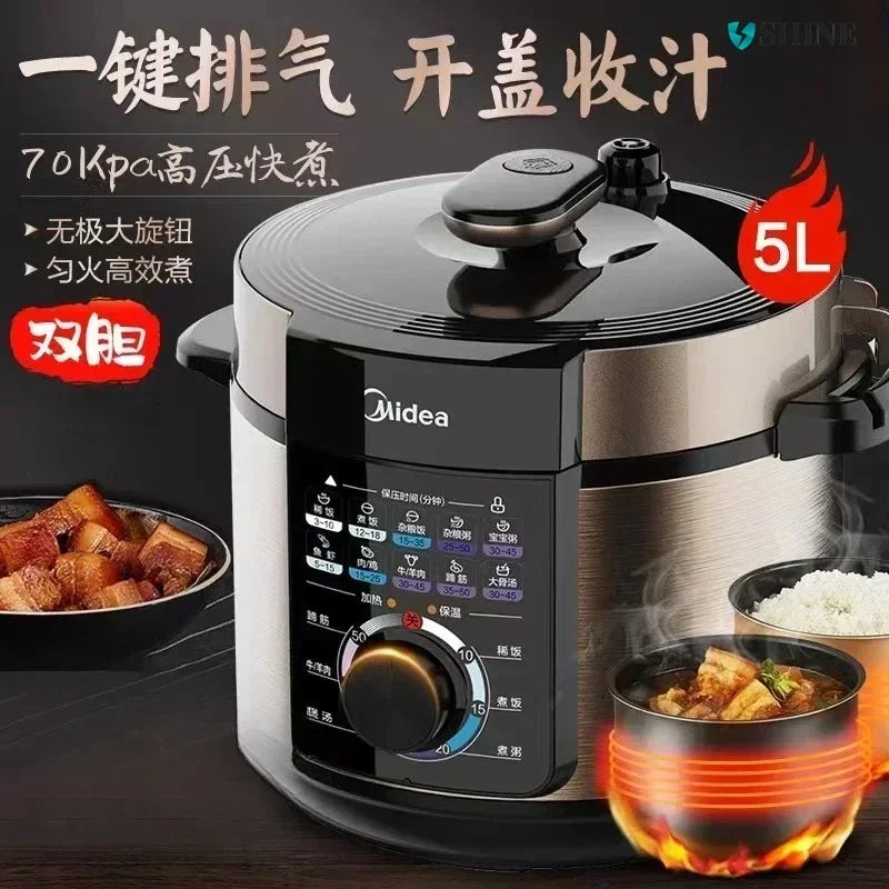 Household Electric Pressure Cooker - 5L. Intelligent Multifunction. Rice Cooking. Large Capacity multicooker