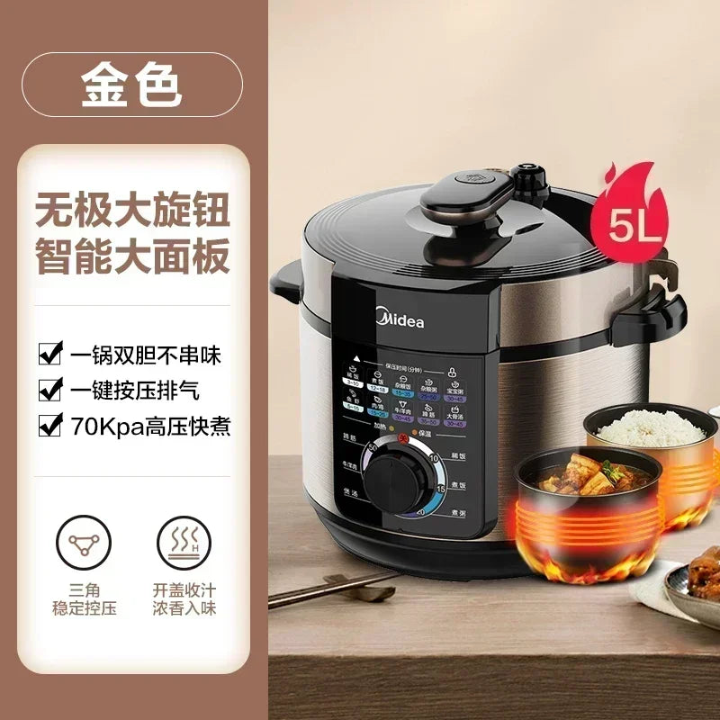 Household Electric Pressure Cooker - 5L. Intelligent Multifunction. Rice Cooking. Large Capacity multicooker